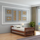 Feelinn Solid Sheesham Wood Trundle Bed (Natural Finish)